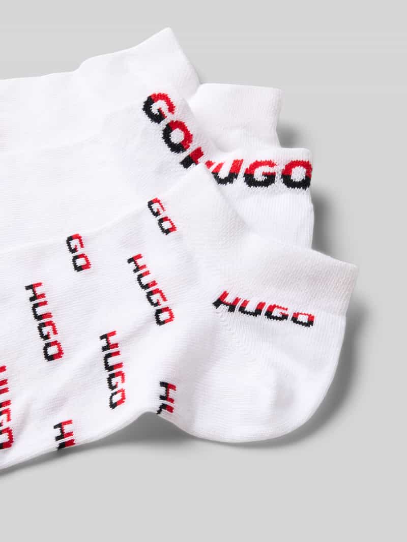 HUGO Sneakersokken met labeldetail in een set van 3 paar