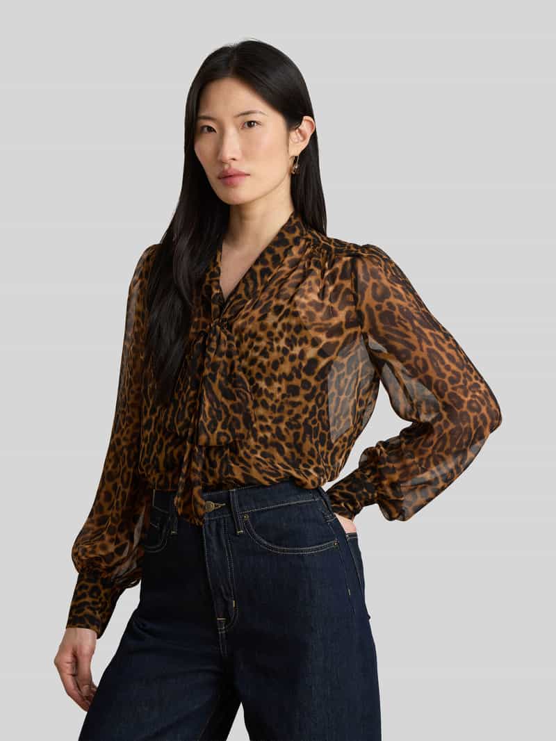 Lauren Ralph Lauren Loose fit blouse met lange mouwen met all-over luipaardprint