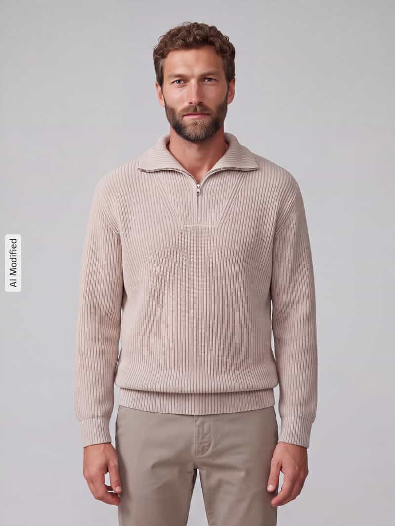 Selected Regular fit pullover van pure katoen met schipperskraag