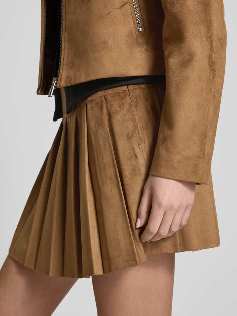 Only Licht uitlopende rok in leerlook met brede band model 'TULIP'