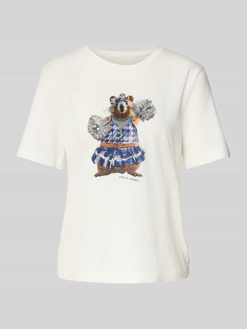 Marc Cain T-shirt met motiefprint en ronde hals