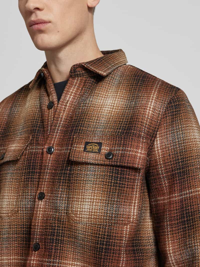 Superdry Regular fit overhemdjack met kentkraag model 'Miller'