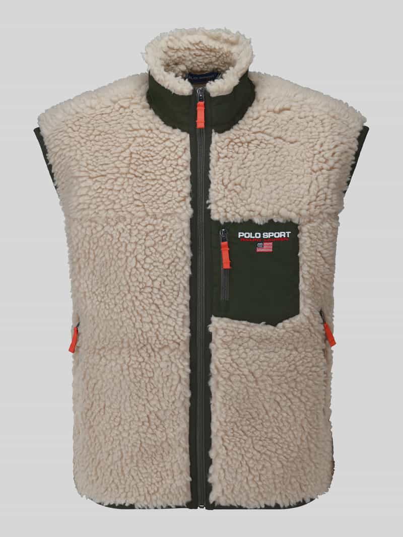 Polo Ralph Lauren Bodywarmer van teddy met contrasterende zak