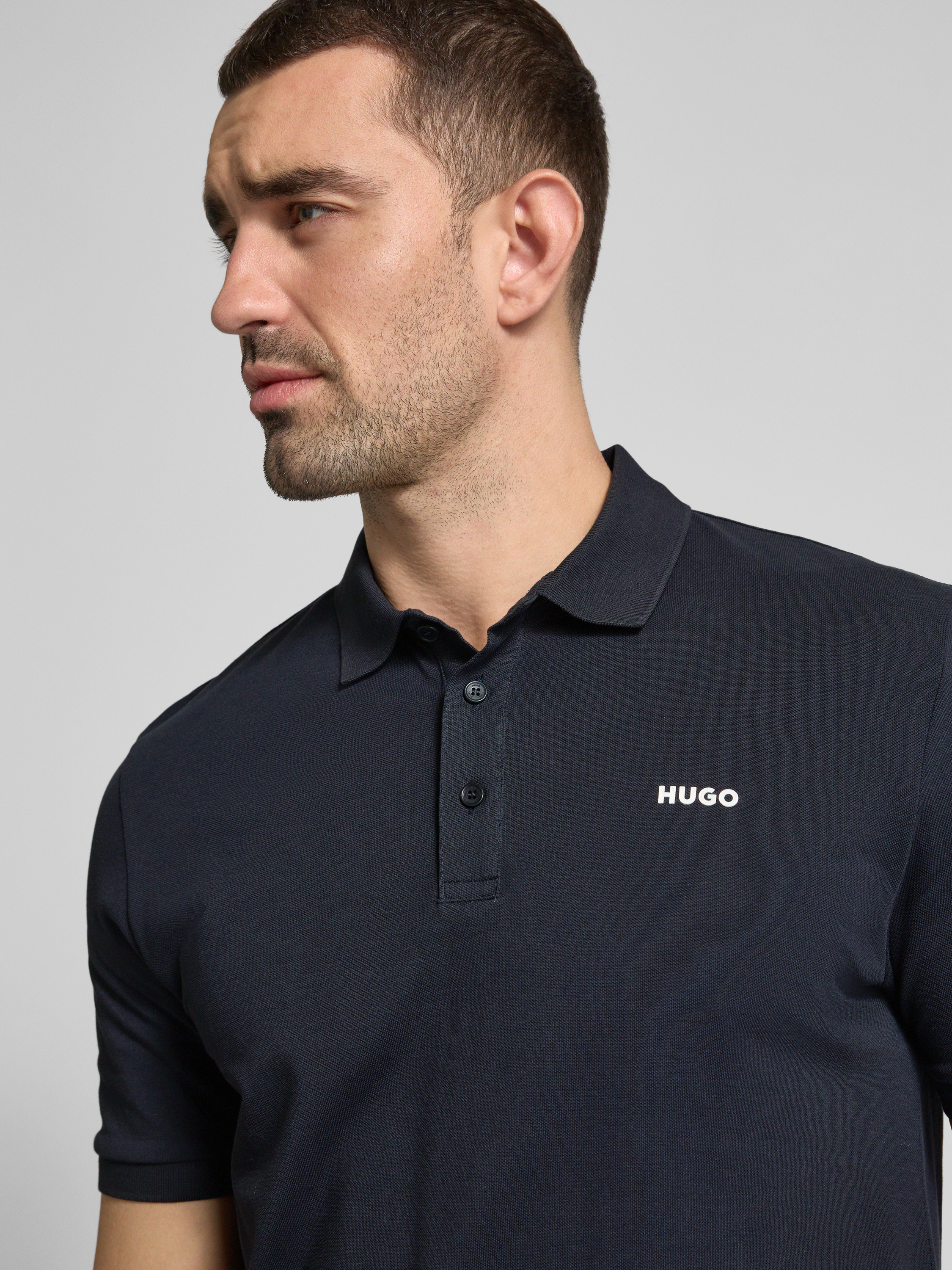 HUGO Poloshirt met labelprint model 'Donos'