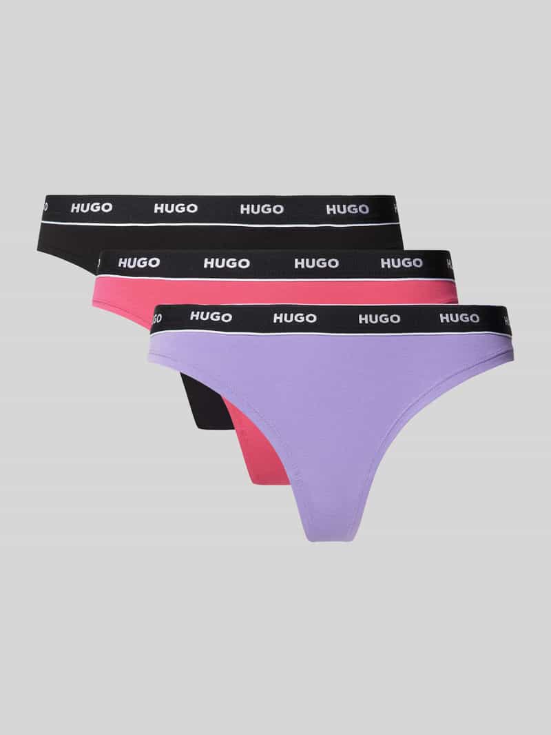HUGO String met elastische band met label in een set van 3 stuks