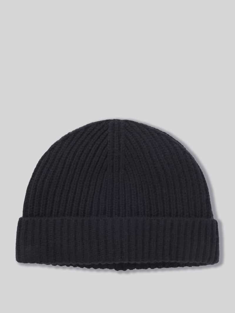 Boss Beanie van een mix van scheerwol en kasjmier model 'HERO_HAT_DB' BECKHAM x