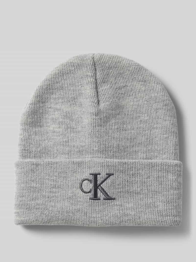Calvin Klein Jeans Beanie met brede omslag en logostitching