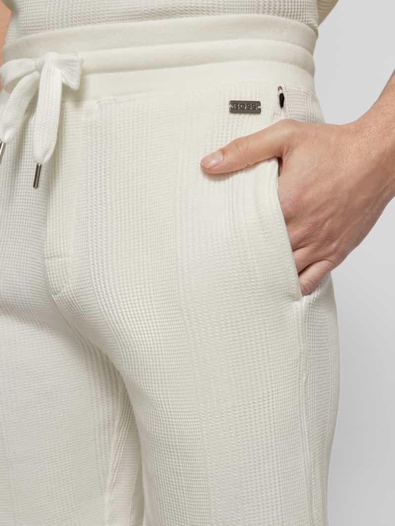Boss Korte regular fit broek met structuurmotief