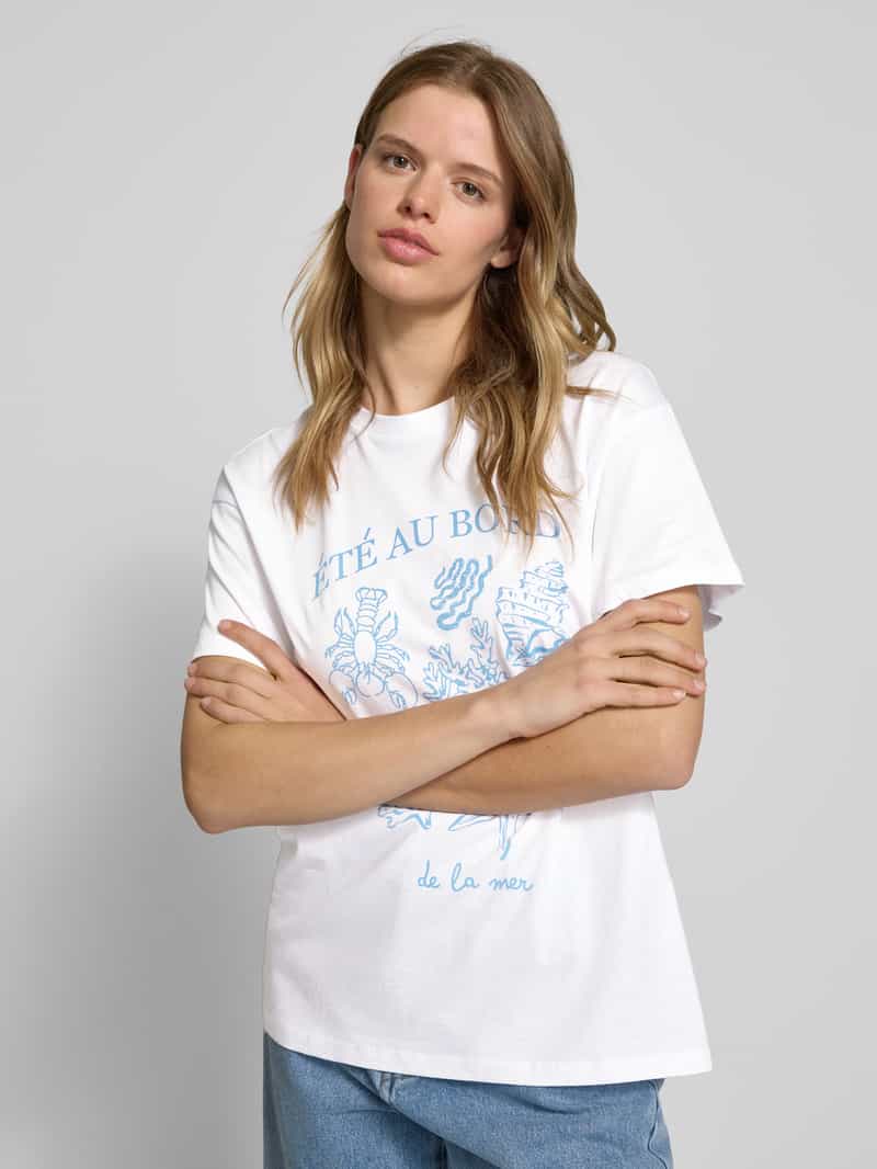 Pieces Regular fit T-shirt van puur katoen model 'TAYLOR'