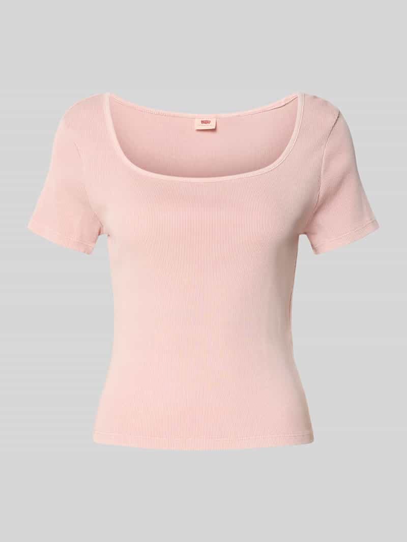 Levi's T-shirt in riblook met vierkante hals