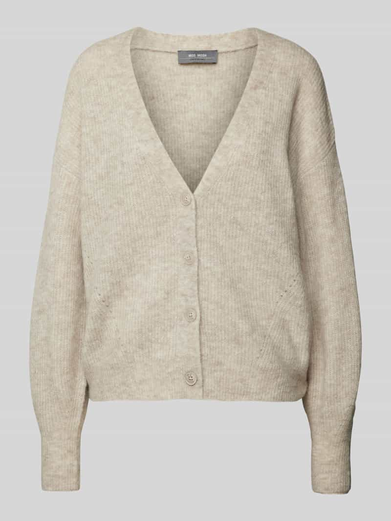 MOS MOSH Gebreide cardigan met diepe V-hals, model 'THORA'