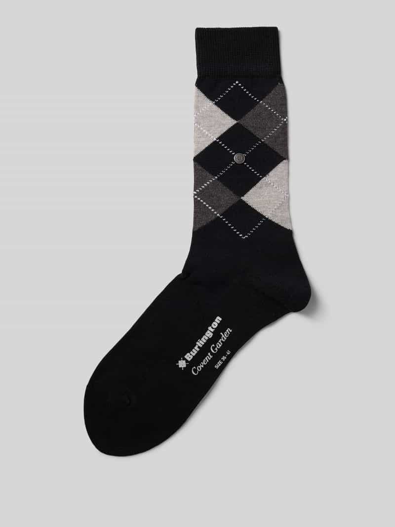 Burlington Sokken met argyle-stitching model 'Covent'