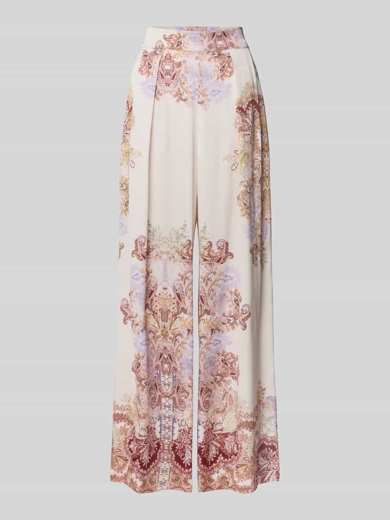 NEO NOIR Wide leg stoffen broek met bandplooien model 'Mana Artist'
