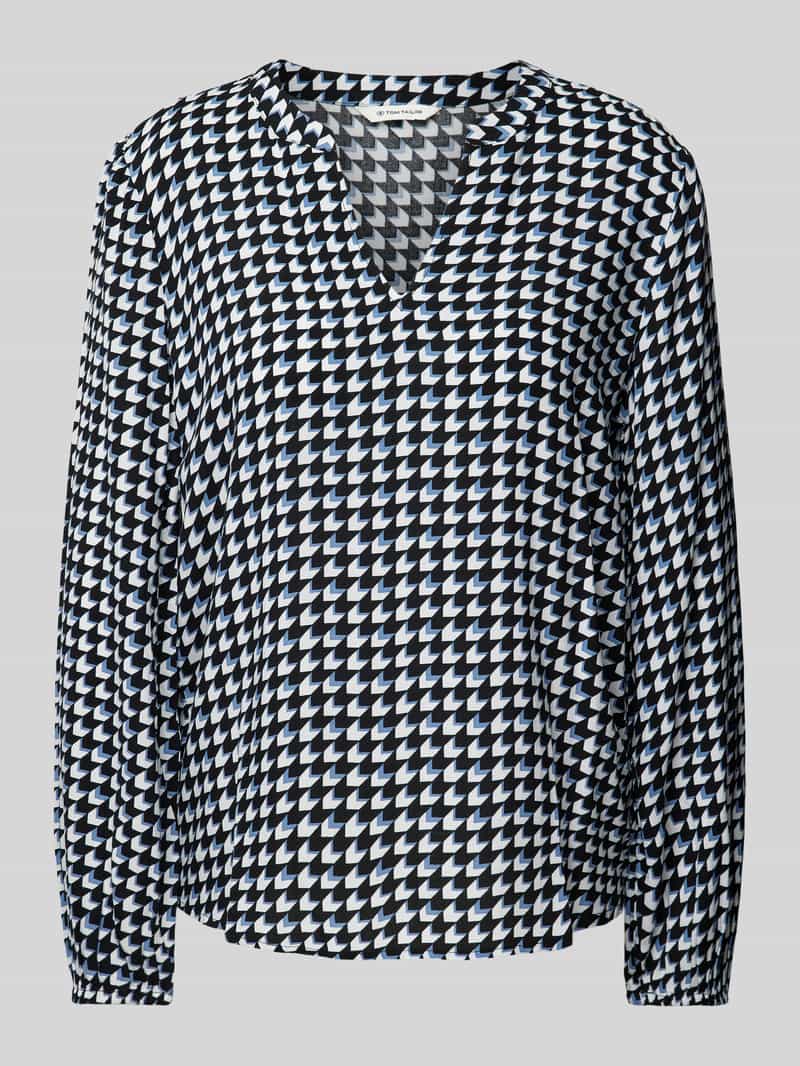 Tom Tailor Loose fit blouse met lange mouwen van soepel viscose met tuniekkraag