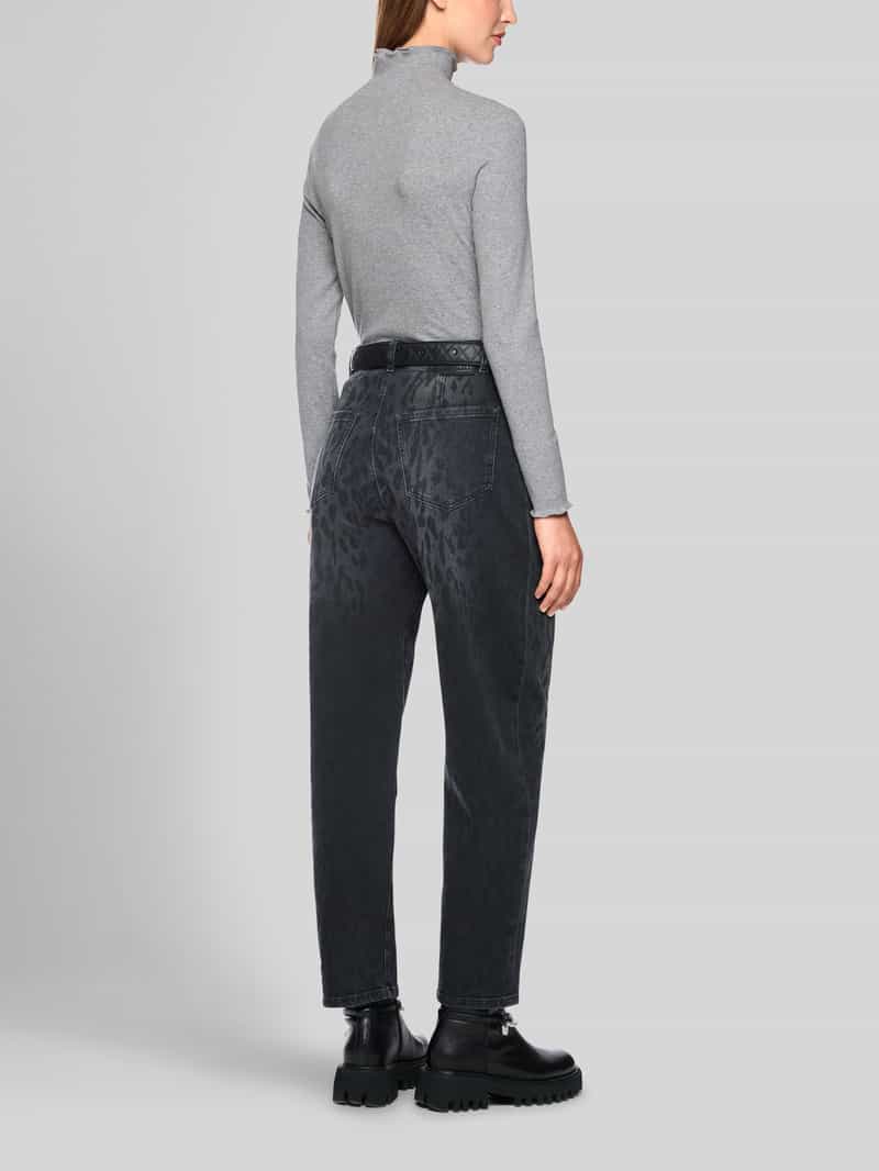 Marc Cain Slim fit shirt met lange mouwen met kraag met ruches