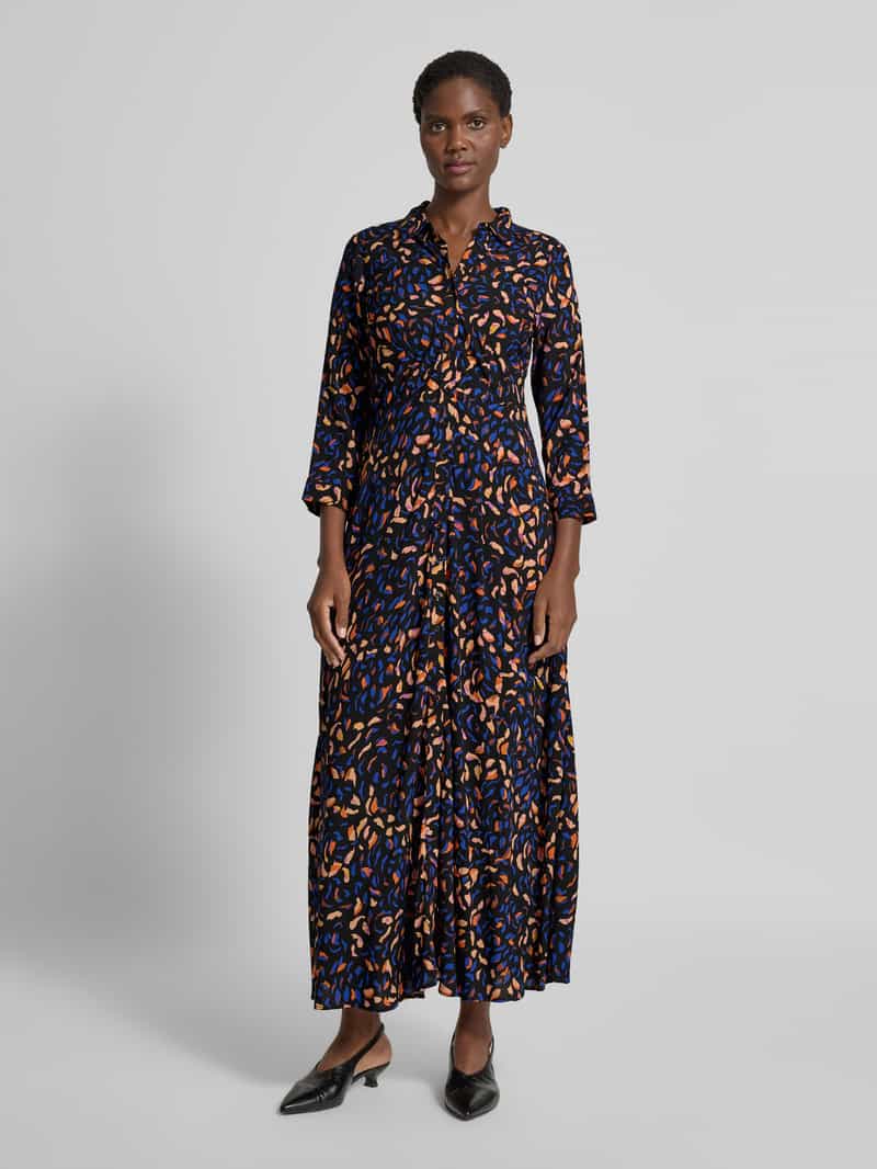 Yas Maxi-jurk met knoopsluiting, model 'SAVANNA' zwart, foto 3