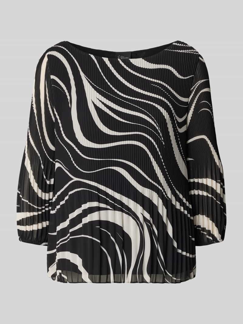 s.Oliver BLACK LABEL Regular fit blouse met lange mouwen en all-over motief