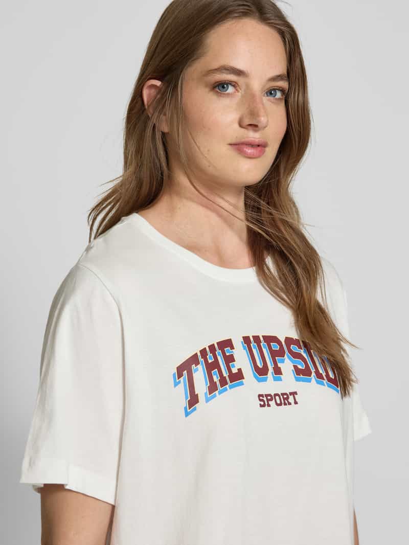 The Upside T-shirt met labelprint en ronde hals