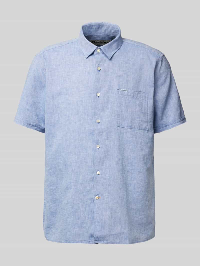 Barbour Regular fit linnen overhemd met borstzak model 'Nelson'