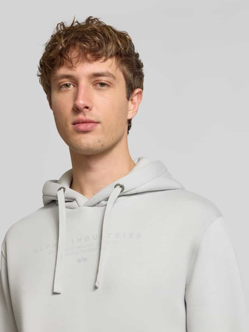 alpha industries Hoodie met labelprint en kangoeroezak