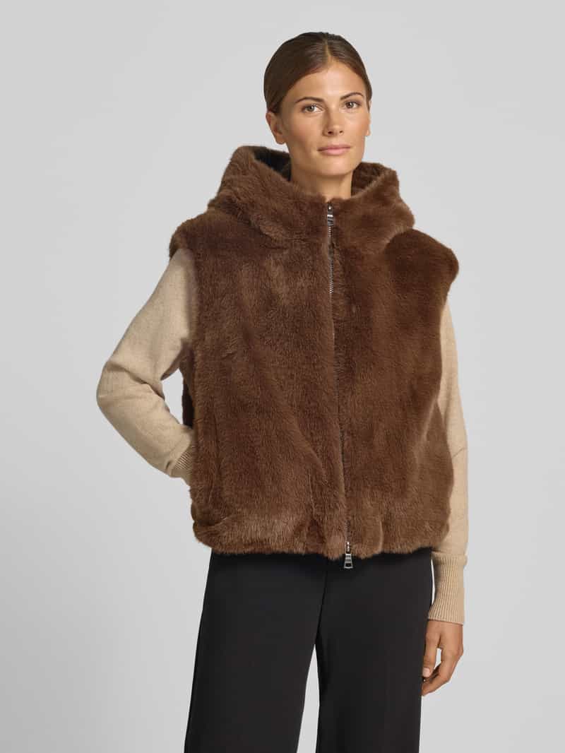 Blonde No. 8 Bodywarmer van imitatiebont met tweewegritssluiting