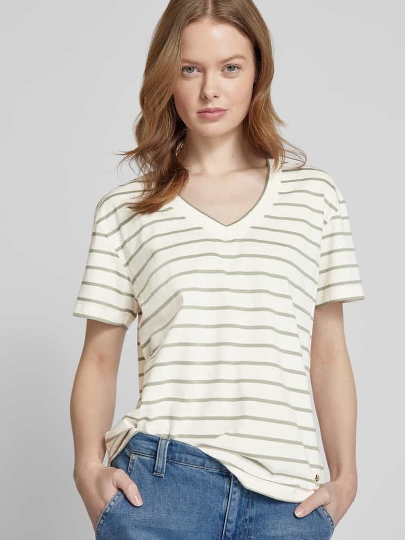 MOS MOSH T-shirt met V-hals model 'NANI'