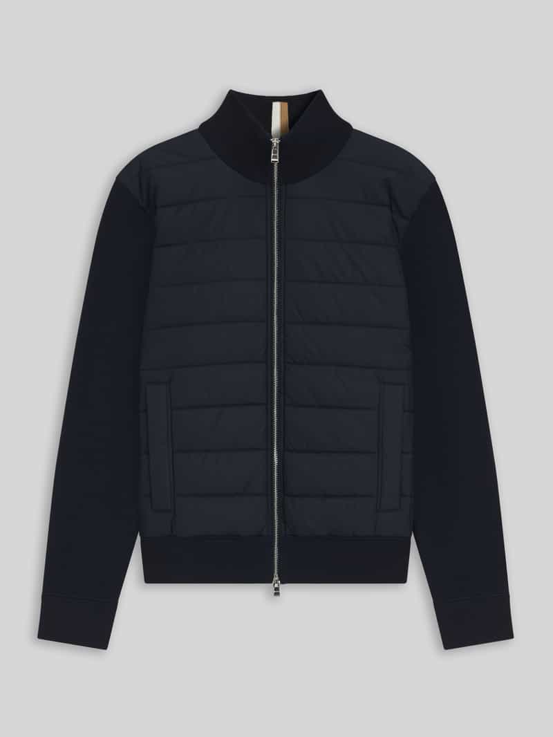 Boss Regular fit sweatjack met doorgestikte voorkant model 'HERNESTO'