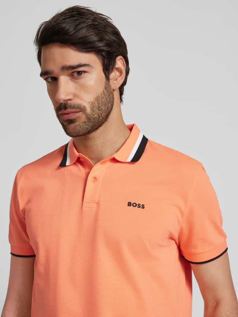 BOSS Green Regular fit poloshirt met labelprint model 'Paddy'