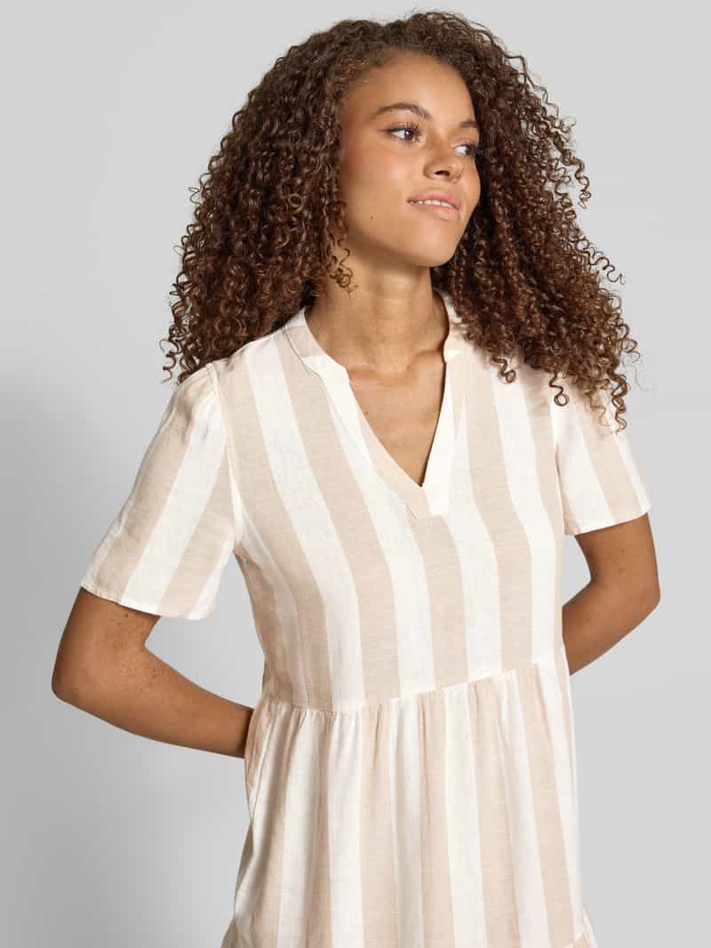Only Comfort fit vrijetijdsjurk van mix van viscose en linnen model 'TIRI-CARO'