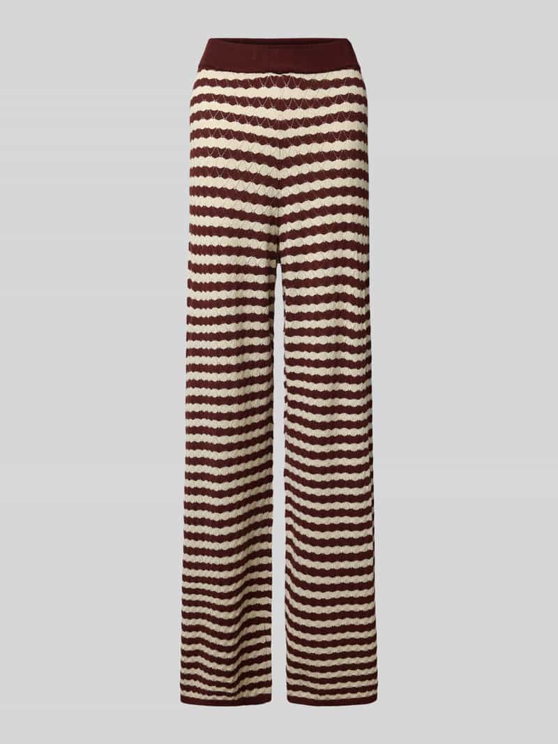 Jake*s Collection Wide leg gebreide broek met elastische band