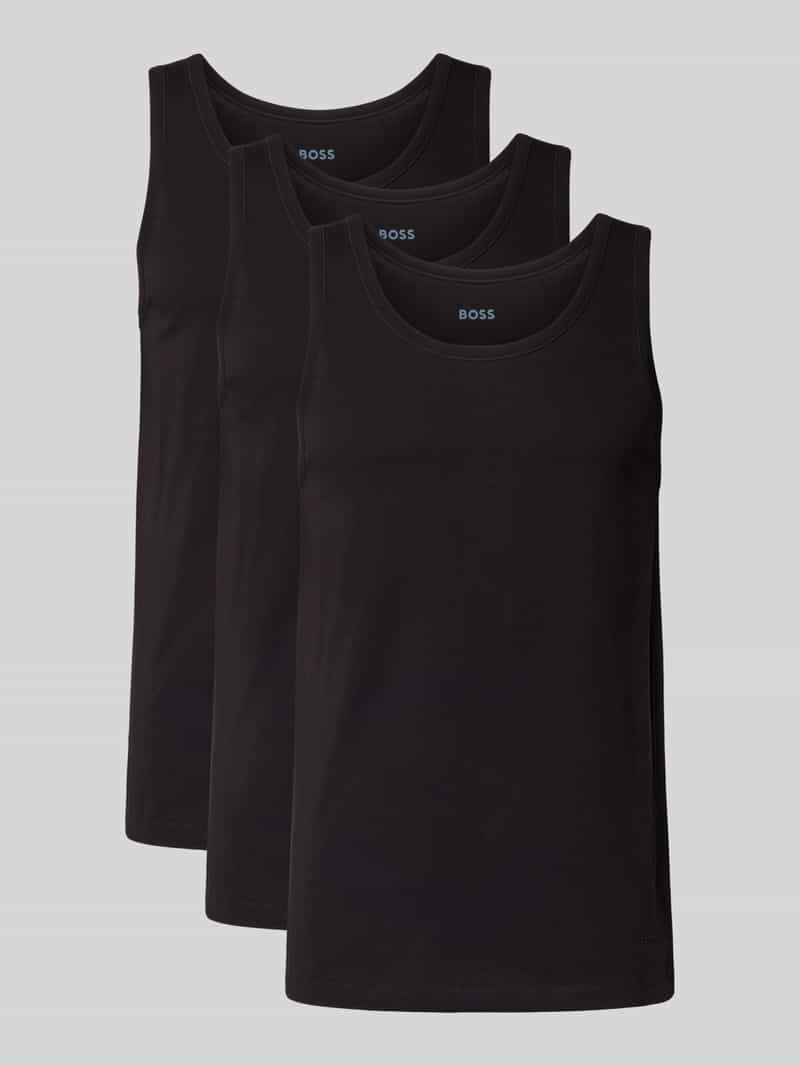 Tanktop met labeldetail in een set van 3 stuks, model 'Modern'