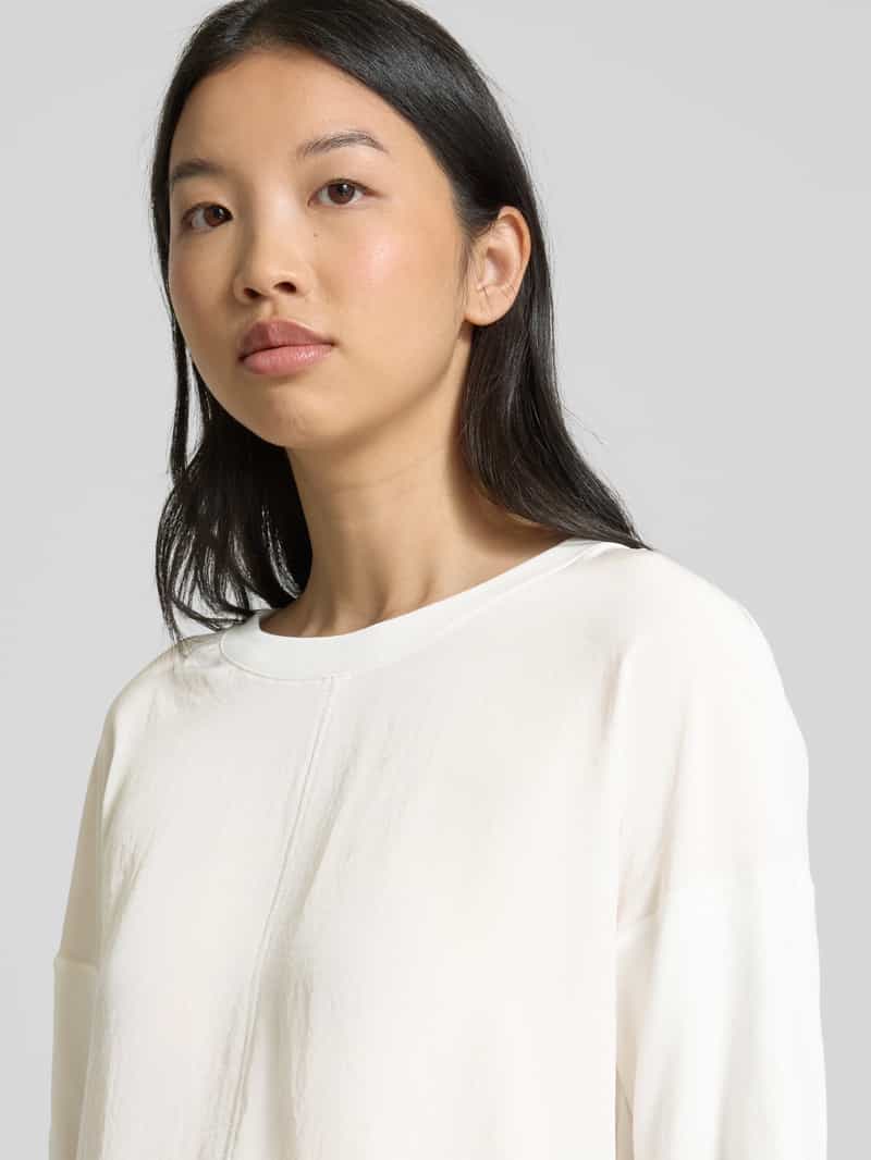 Marc Cain T-shirt met geribde ronde hals