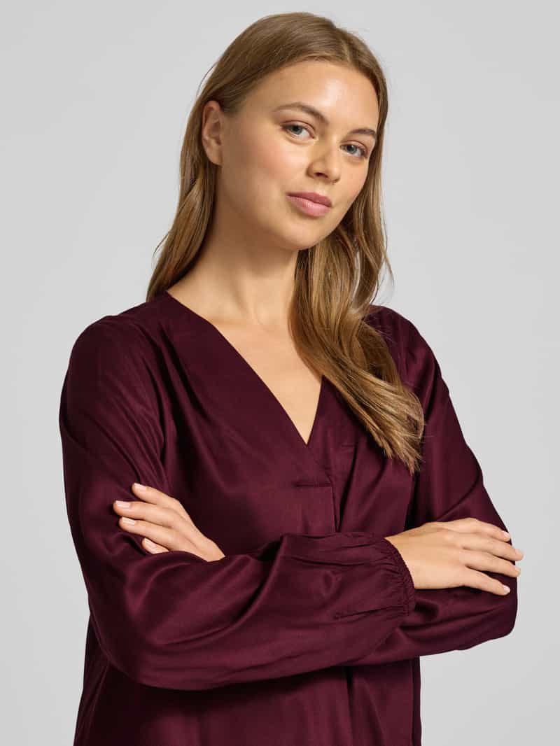 comma Regular fit blouse van viscose met V-hals
