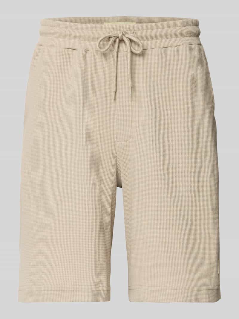WOODBIRD Straight leg korte broek met structuurmotief model 'Ben'