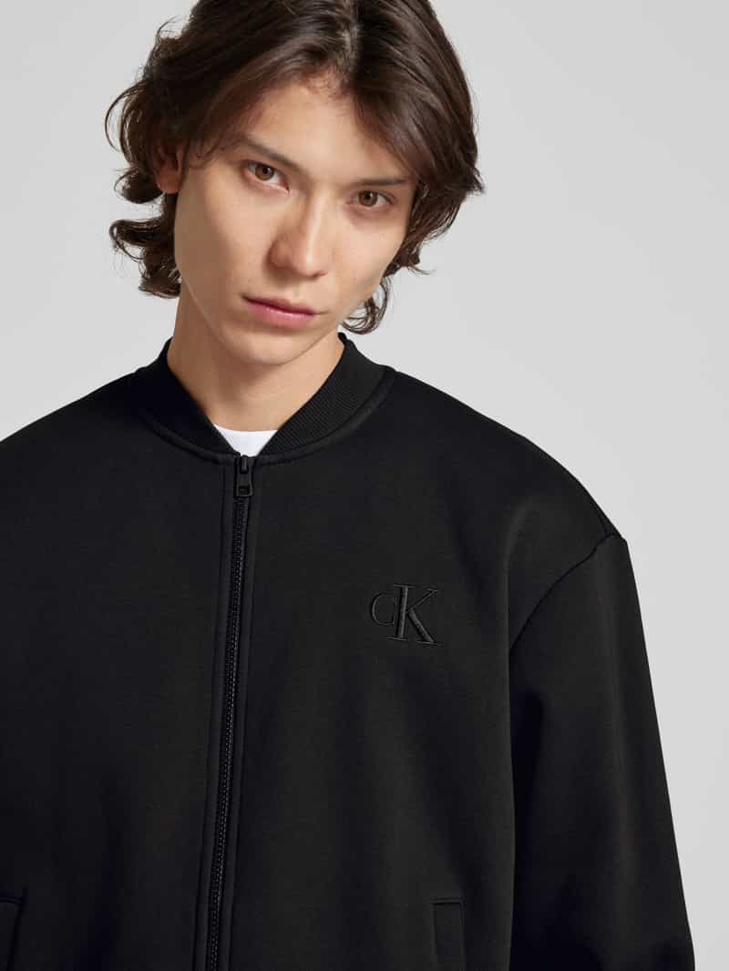 Calvin Klein Jeans Sweatjack met labelpatch model 'APPLIQUE'