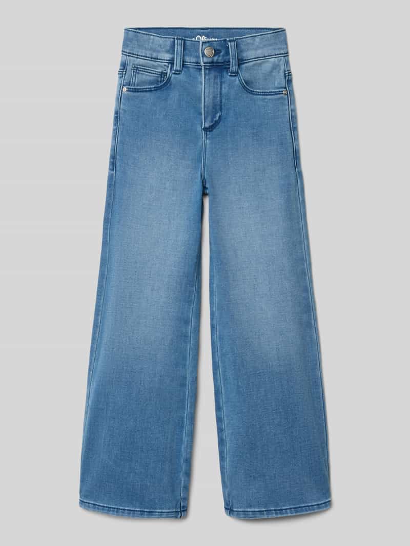 s.Oliver RED LABEL Wide leg jeans van katoenmix