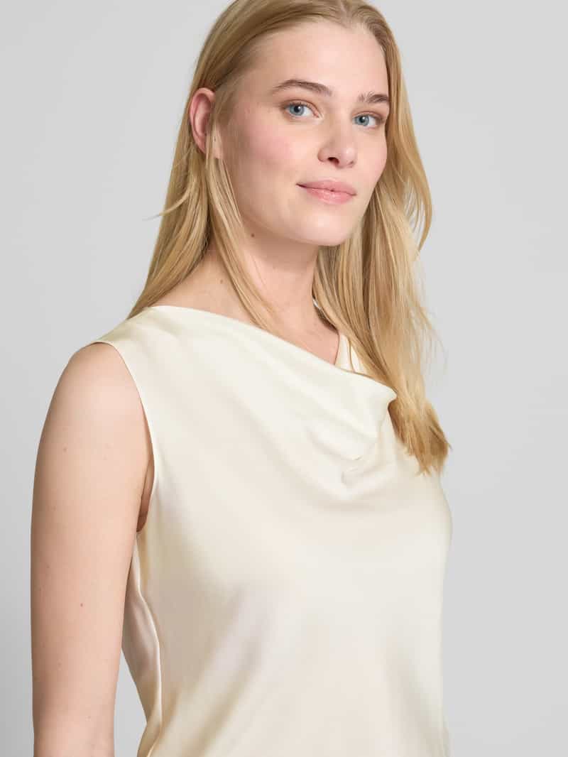 Boss Regular fit zijden blousetop met cascadehals