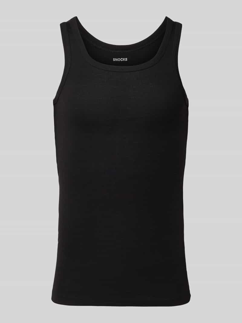 Snocks Tanktop met geribde ronde hals