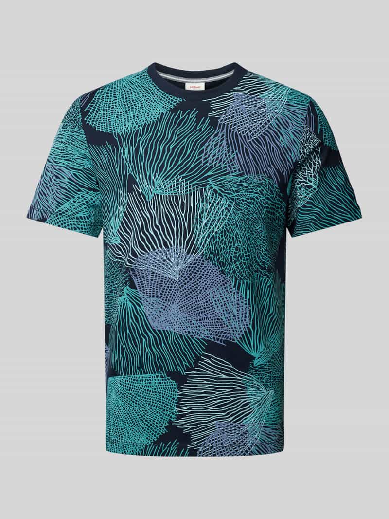 S.Oliver RED LABEL T-shirt met all-over print, model 'Big Coral'