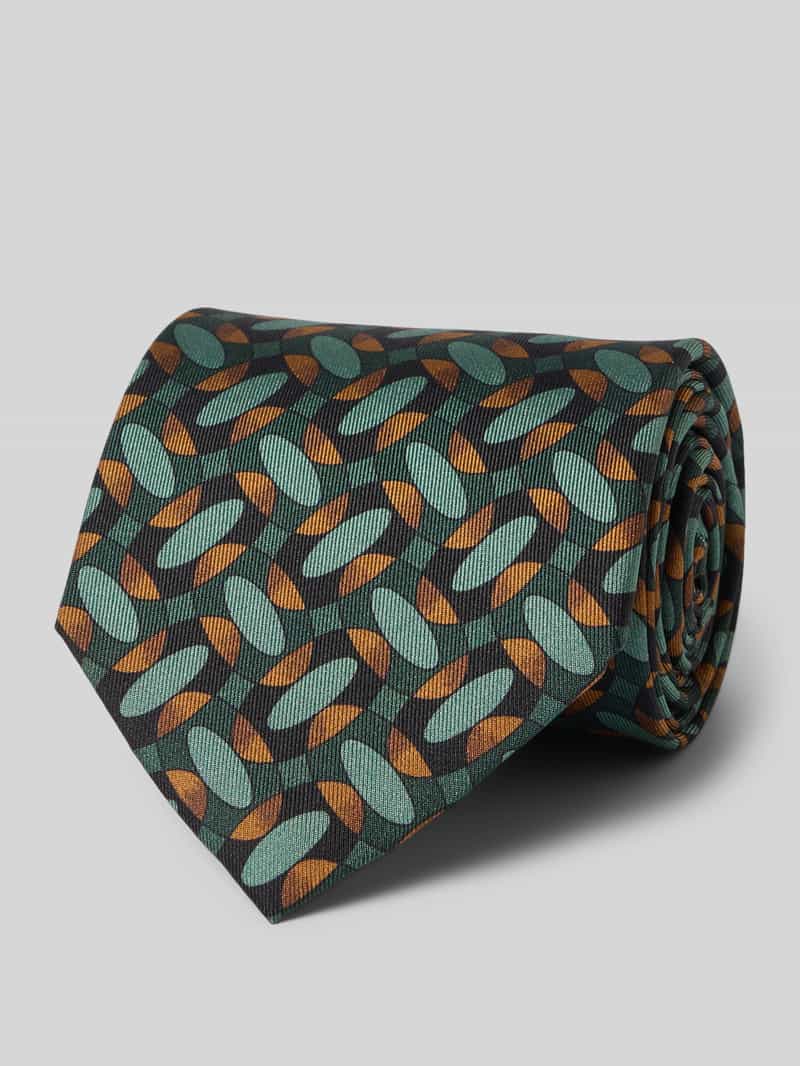 J.Ploenes Zijden stropdas met logoprint (8 5 cm)