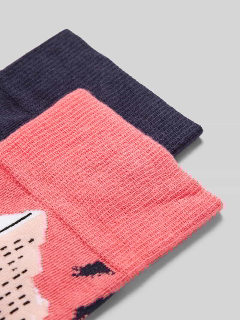 Christian Berg Men Sokken met motiefstitching in een set van 2 paar
