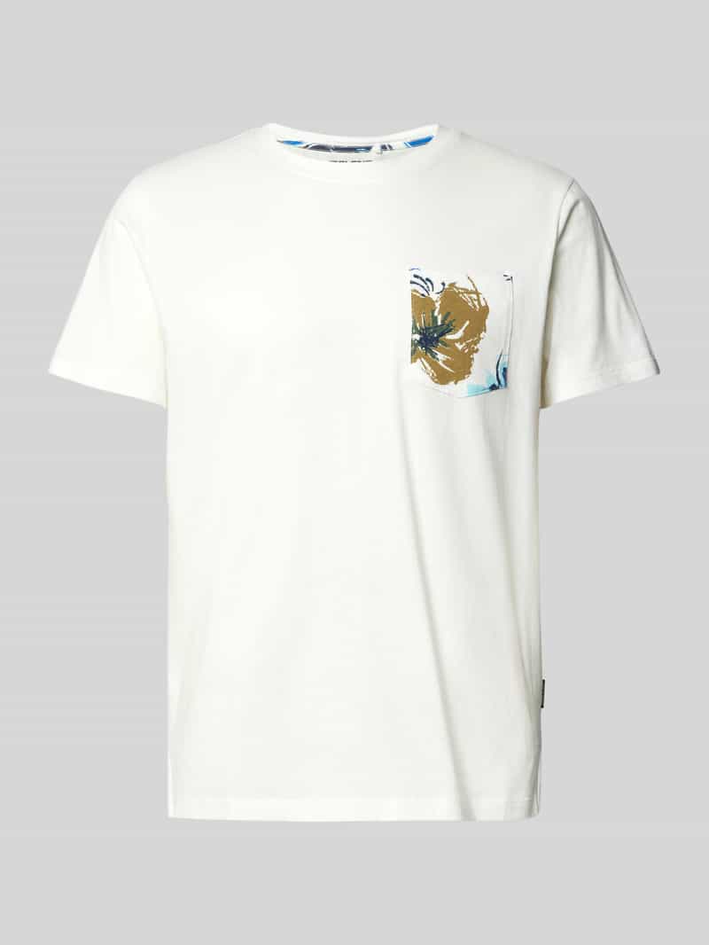 Blend T-shirt met geribde ronde hals model 'BHJEM'