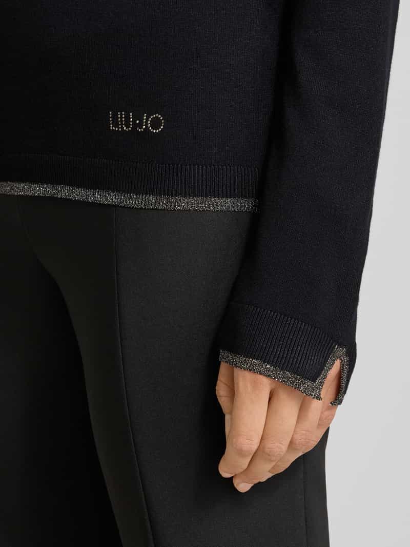 Liu Jo White Pullover met V-hals en effectgaren