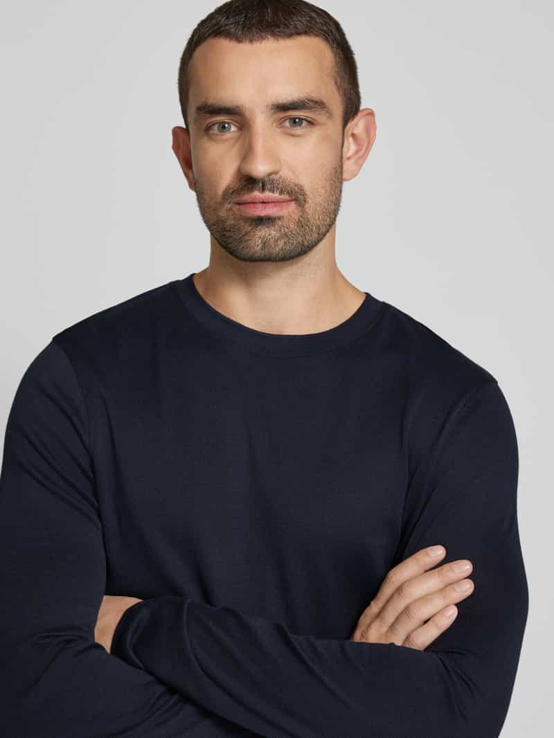CINQUE Regular fit shirt met lange mouwen en ronde hals model 'Badi'