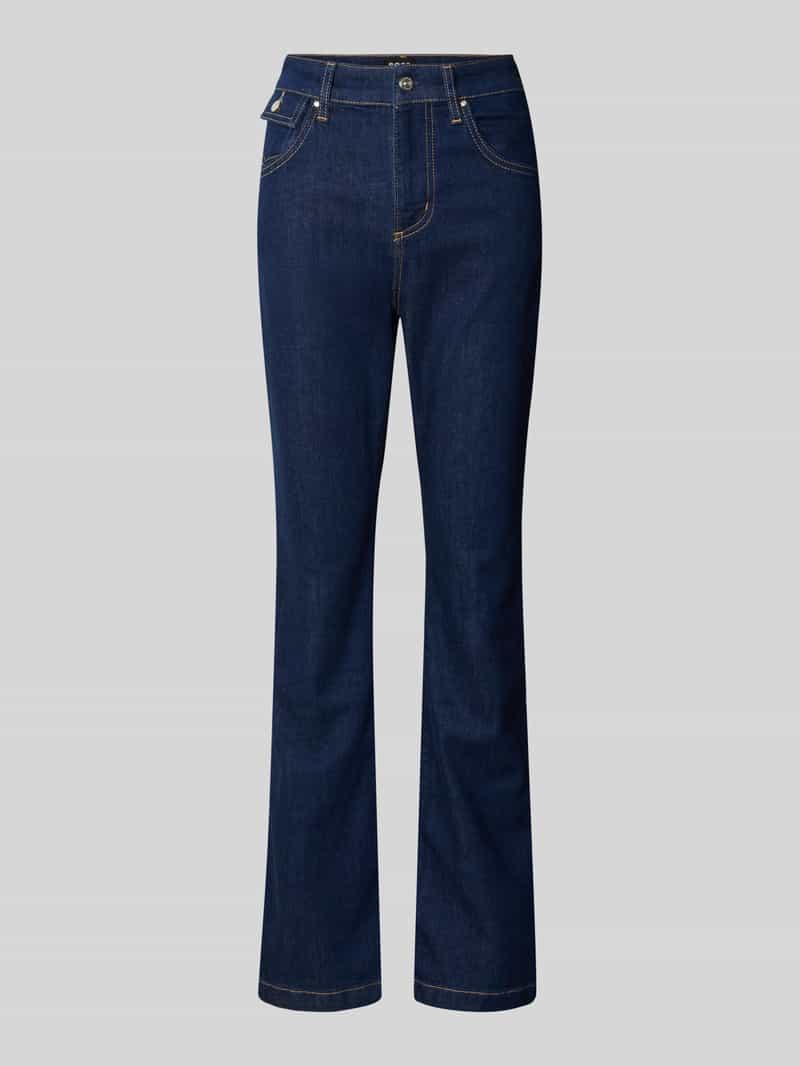 Wide leg fit bootcut jeans van katoenmix, model 'LYRIS'