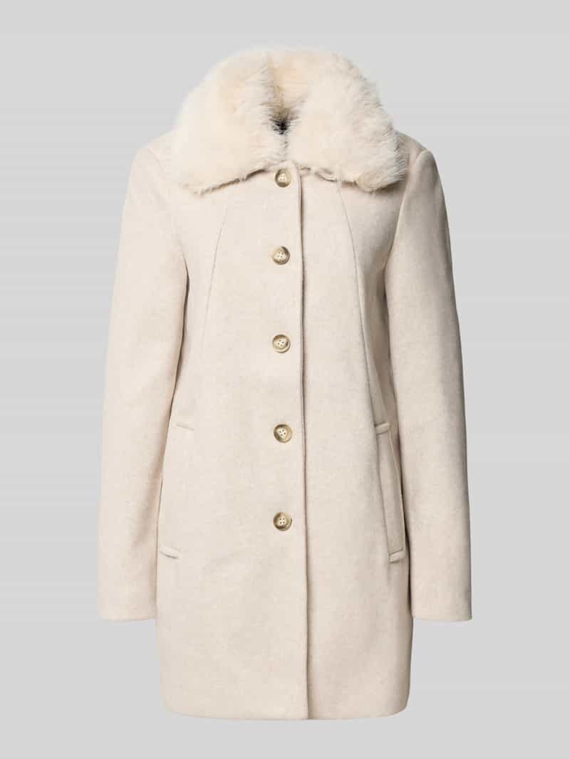 Vero Moda Regular fit lange jas met kraag van imitatiebont model 'AUTUMN'