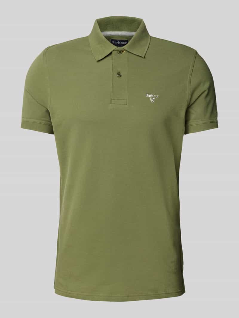 Barbour Slim fit poloshirt met labelstitching