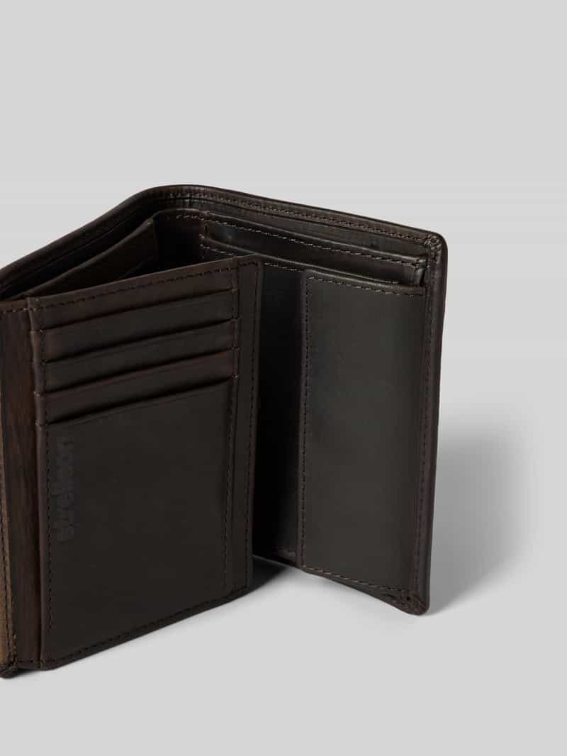 Strellson Leren portemonnee met label in reliëf model 'Camden'