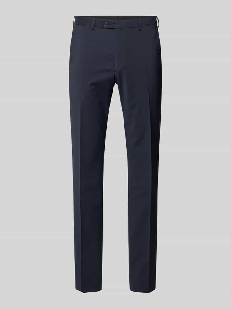 slim fit pantalon van scheerwolmix met paspelzakken achter model 'Apollo'