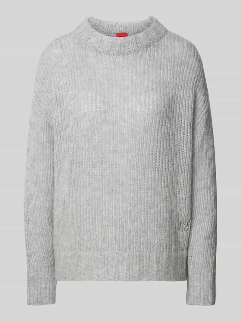 HUGO Wollen pullover met labelstitching, model 'Sloossy'